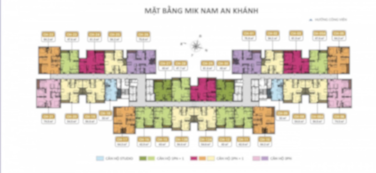 Chung cư MIK Nam An Khánh 5 Mặt bằng chung cư Mik Nam An Khánh