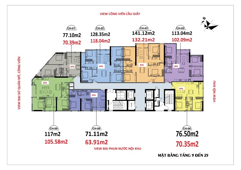 mat bang chung cu luxury park view cau giay