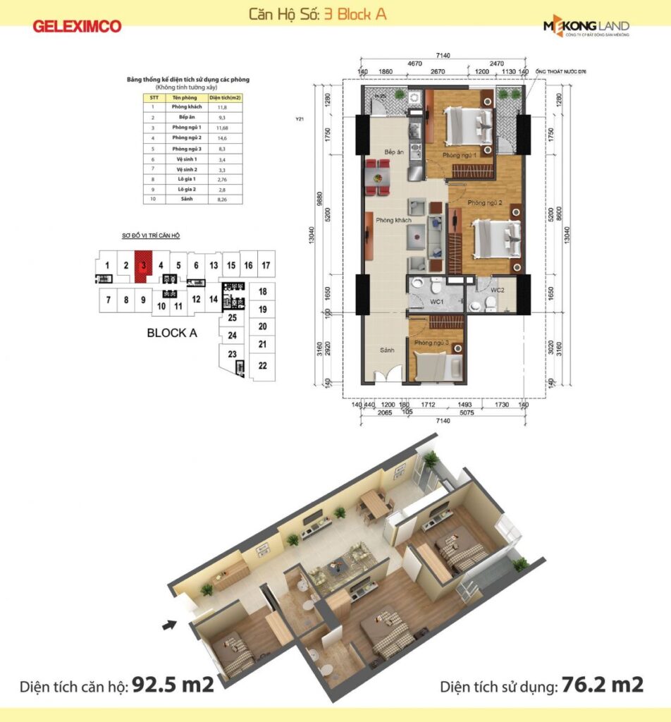 thiet ke gemek tower 1 toa a 3